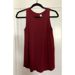 Old Navy Burgundy High Neck Luxe Tank Top